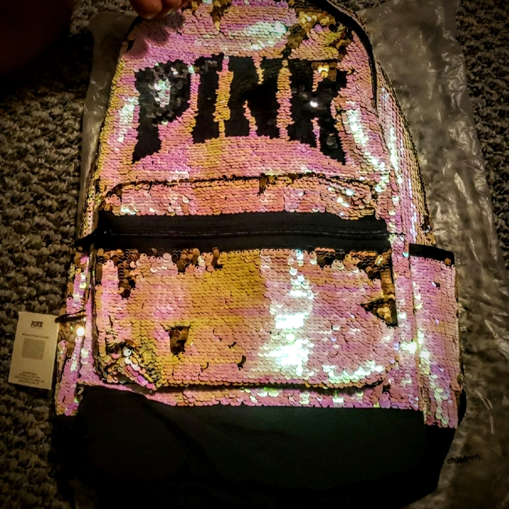 Pink school VS PINK Bling Campus bookbag Rare! NEW they no longer make this.
